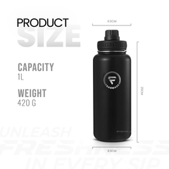 MagnaLid Water Bottle | Phone Holder + 360° Tripod | 32OZ | 1.0L | Fragmade