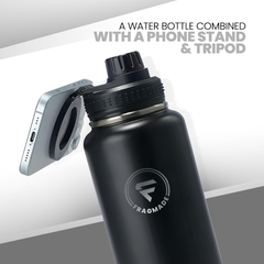 MagnaLid Water Bottle | Phone Holder + 360° Tripod | 32OZ | 1.0L | Fragmade