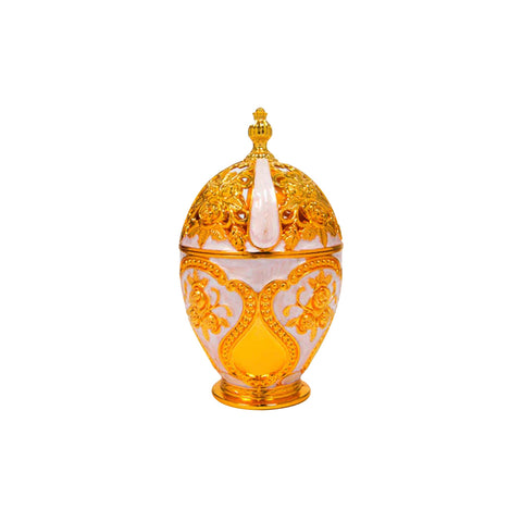 Cream Enamel Gold Floral Luxury Burner